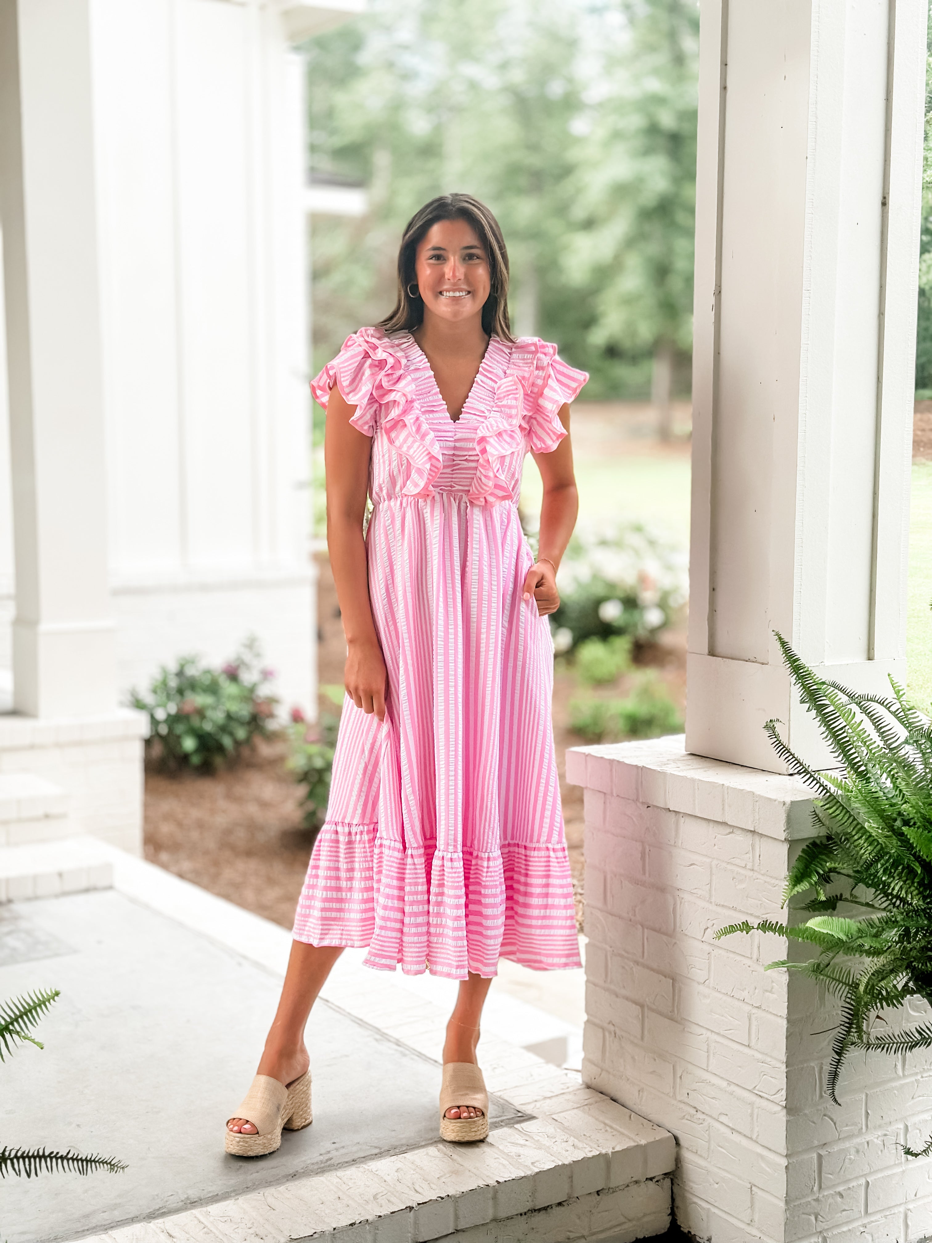 Striped Ruffle Dress