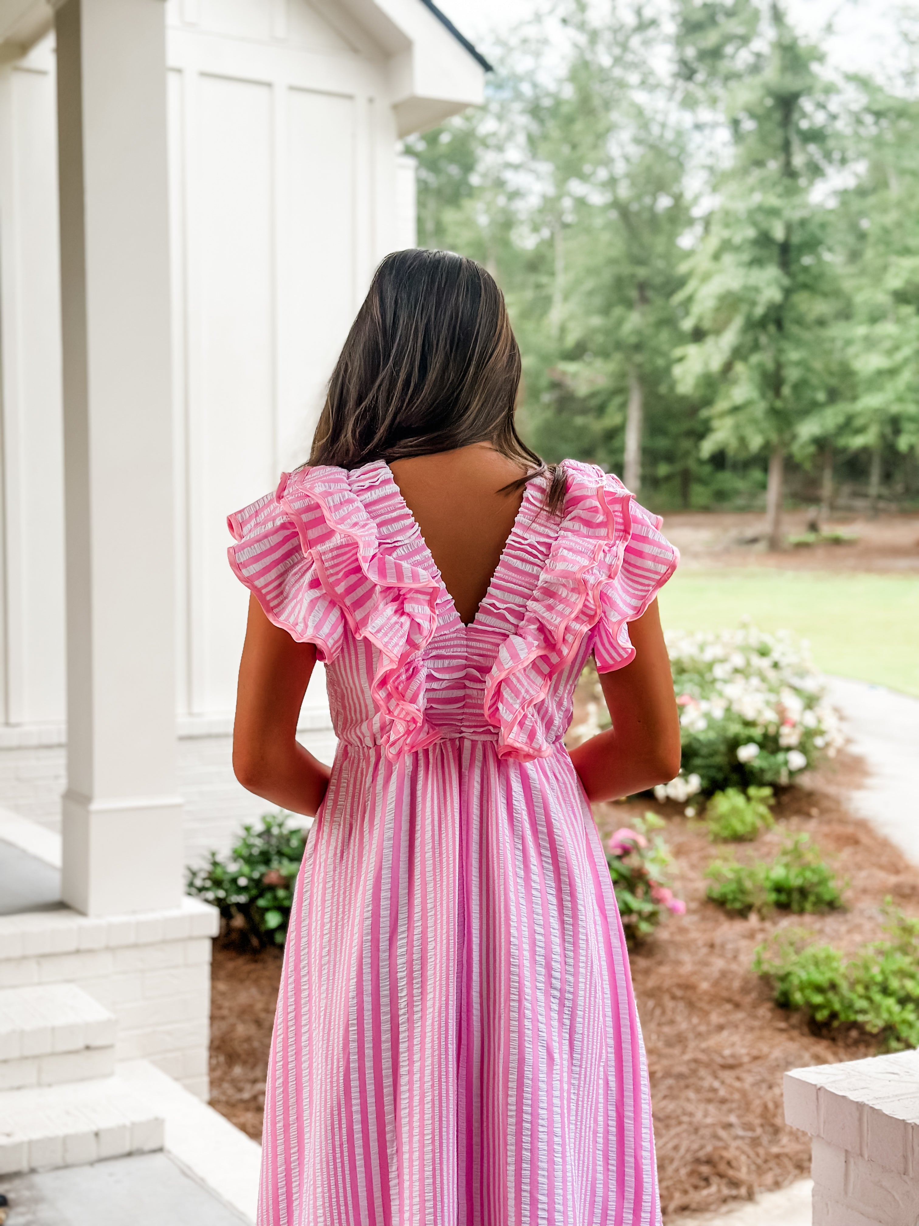 Striped Ruffle Dress