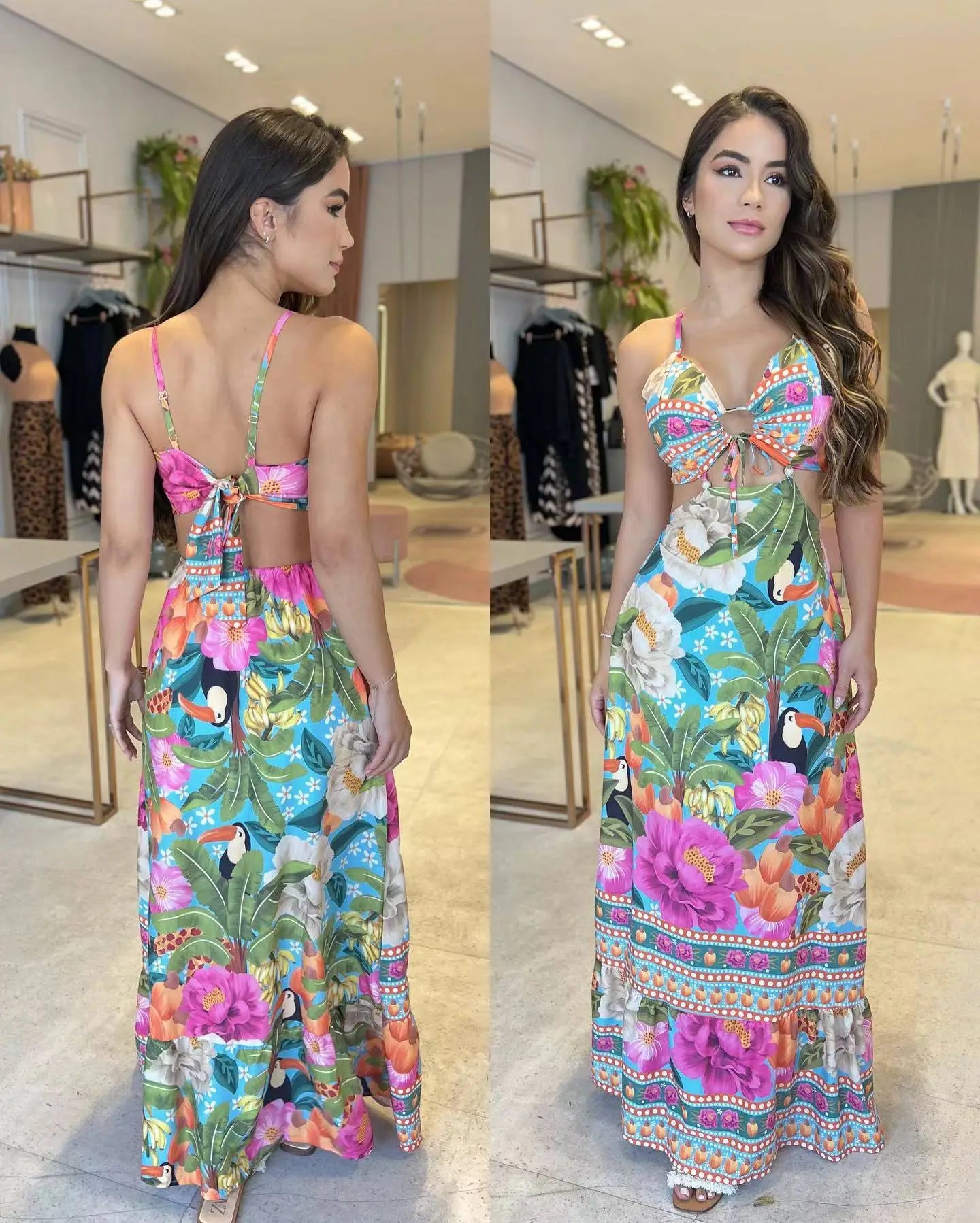 Mexico Style Maxi Dress